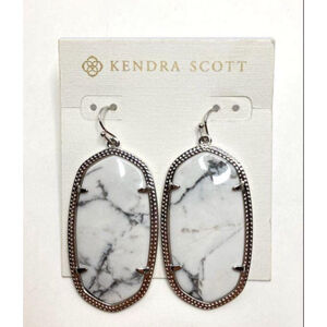 Kendra Scott Danielle Earrings White Howlite Marble NEW